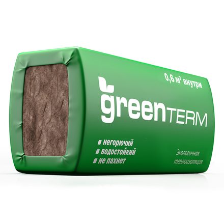 Утеплитель GreenTerm 50мм (1230х610х50мм, 16 плит, 12м2, 0.6м3)