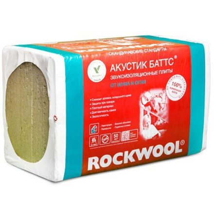 Утеплитель Rockwool Акустик Баттс (1000х600х50мм, 10 плит, 6м2, 0.3м3)